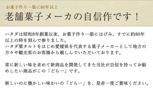 期間限定10月1日 5月10日まで どら一 いち 個入り テレビcmでも人気のハタダ どら一 物産展等では 即完売 も これが愛媛の新銘菓です 愛媛県新居浜市 ふるさと納税 ふるさとチョイス