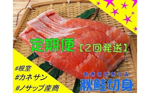 D-59012 ＜定期便＞【北海道根室産】秋鮭切り身セット(2回発送)
