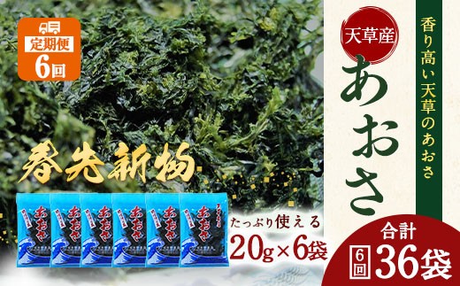 定期便 2ヶ月 1回 計6回 12ヶ月お届け 天草産 あおさ 乾燥 g 6袋 冷蔵 熊本県上天草市 ふるさと納税 ふるさとチョイス