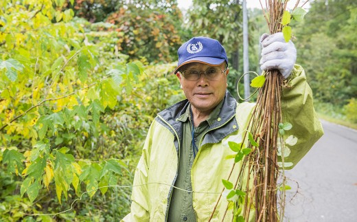 西和賀産100％ あけび蔓の籠（大）・ストラップ付（どのデザインが付く 