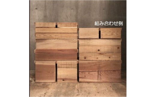 木箱（りんご箱）Cサイズ　62cm×31cm×7.7cm　(おおさか 河内材 無塗装)|