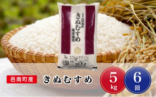 令和2年産!【定期便-6ヶ月連続お届け】邑南町産きぬむすめ5kg