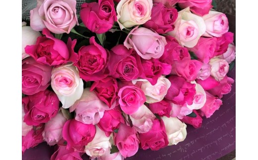 バラの花束 50本 ピンク系濃淡 奈良県平群町 ふるさと納税 ふるさとチョイス