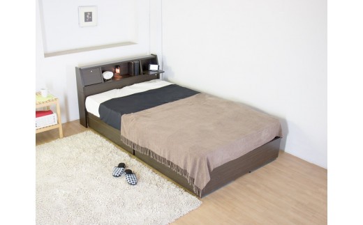 【組立サービス付】K333　ダブルサイズベッド　国産ボンネルコイルマットレス(10816B)付(ダークブラウン)（1282） 353699 - 愛知県知立市