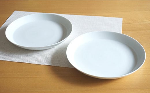 【白山陶器】【磁器の美しさ】 S-lineシンプルな25cm プレート 皿 2枚セット 白磁【波佐見焼】 [TA58]