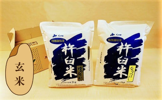 特別栽培「きなうす米」セット（玄米）2kg×2品種　C004 261211 - 北海道栗山町