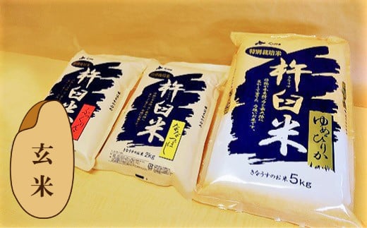 特別栽培「きなうす米」セット（玄米）3品種9kg　E014 261220 - 北海道栗山町