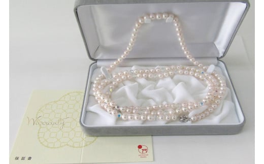 上品な色と輝きが素敵な 天然パールネックレス 本真珠 サイズ41cm素材SILV
