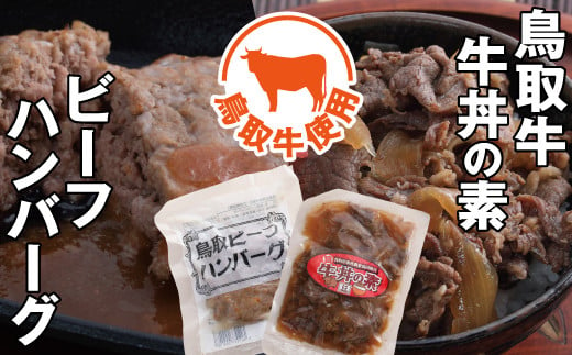 0119 とりちく牛丼の素・鳥取ビーフハンバーグ詰め合わせ 476480 - 鳥取県鳥取市