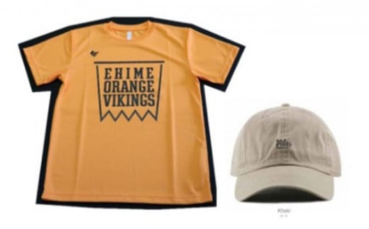 [LL]会場をオレンジに染めよう!バイクスTシャツ・キャップセット[グッズ スポーツ オリジナル 応援 セット バスケ 愛媛オレンジバイキングス バイクス 愛媛県]