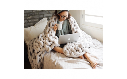 Cloudy Hand Knit Blanket Lサイズ ライトグリーン MWCA-001【1064363 
