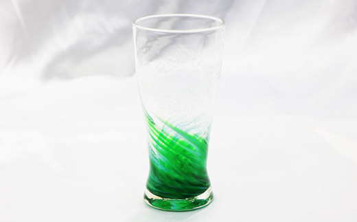 琉球ガラス 海蛍アイスロンググラス 緑 2個セット 沖縄県本部町 ふるさと納税 ふるさとチョイス