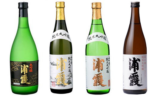 ① 日本酒「浦霞」大吟醸４合瓶４本セット