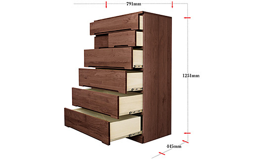 80HCBR 無垢材を使用したチェスト【諸富家具】：C174-003