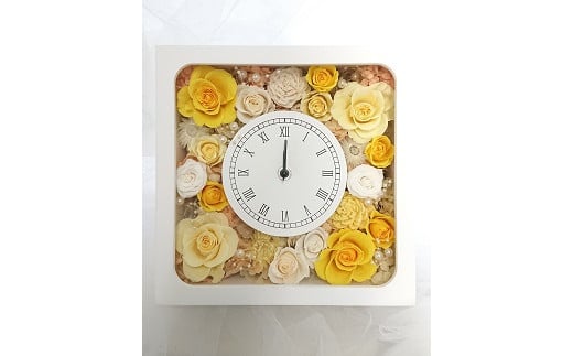 Cd02 花時計 正方形 プリザーブドフラワー 福岡県新宮町 ふるさと納税 ふるさとチョイス