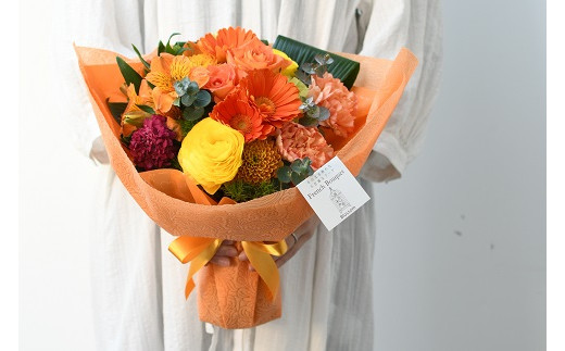 生花花束 そのまま飾れるフレンチブーケl イエローオレンジ 兵庫県加古川市 ふるさと納税 ふるさとチョイス