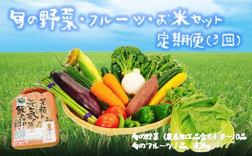 U4 旬の野菜 フルーツ お米セット 定期便 3回 熊本県和水町 ふるさと納税 ふるさとチョイス