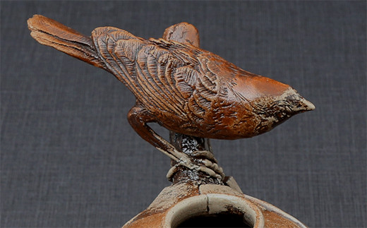 一夢庵風流窯 鳥の花器 花器 陶芸 焼き物