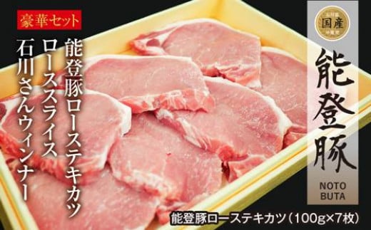 能登豚を堪能！石川県内産豚肉「能登豚」セット 718421 - 石川県中能登町