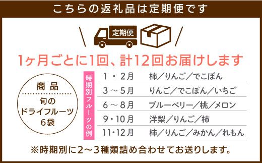 6袋 12回定期便 犬の無添加おやつ お砂糖不使用 旬のドライフルーツ定期便 ペットフード Fcg010 佐賀県吉野ヶ里町 ふるさと納税 ふるさとチョイス