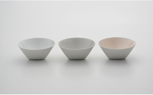 2016/ CH Bowl Set(White、Gray、Pink) ボウル 鉢 3個セット 有田焼 食器 ギフト