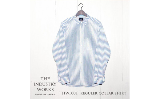 36-2　播州織メンズシャツ「THE INDUSTRY WORKS」（1着）【TIW_001（ホワイト×ブルー）】