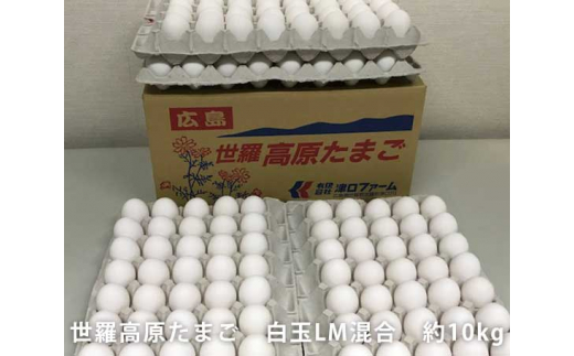 No.099 世羅高原たまご　白玉LM混合　約10kg ／ 卵 タマゴ 新鮮 広島県
