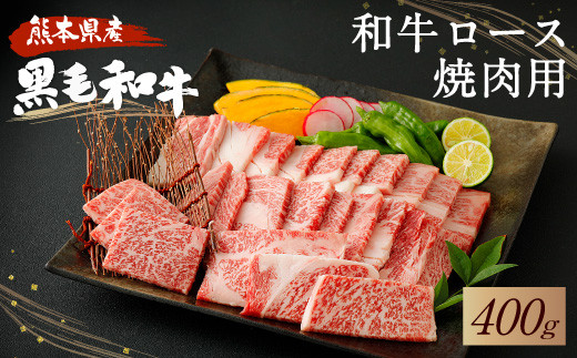 和牛 ロース 焼肉用  400g 黒毛和牛 牛肉 焼き肉 319521 - 熊本県宇城市