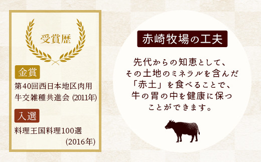 【定期便3回】赤崎牛 赤身焼肉カット 約600g×3ヶ月 計1.8kg