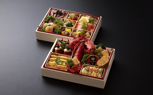 【冷蔵】老舗料亭の洋風オードブル 弐段重(おせち)【萬谷】
