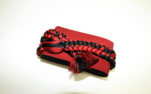 角帯 一見楽着 1本 ( 赤×黒 ) 帯 紐付き 和装 伝統織物 [013-009-RD] 1319500 - 山形県米沢市
