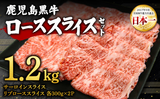 KT-3001 鹿児島 黒牛 ロース スライス セット 計1.2kg