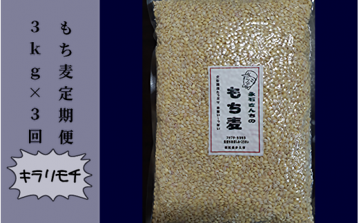 もち麦 キラリモチ 定期便 3kg × 3回 | もち麦 キラリモチ 定期便 永石さんちのもち麦3kg × 3回
