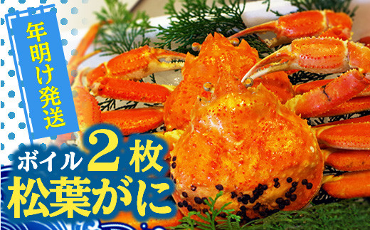 8.【先行予約】松葉ガニ（ボイル）2枚【年明け配送】※着日指定不可※北海道、沖縄、一部離島への配送不可《ずわいがに　かに　カニ　蟹》