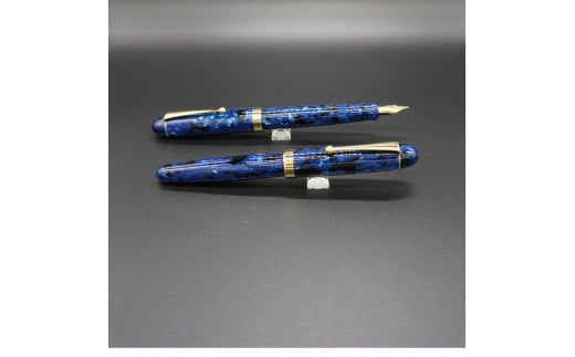 AJ-53「大西製作所」本格手作り　万年筆　大　F1600（ブルー）ペン先Ｍサイズ