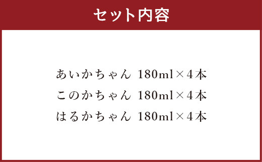 三姉妹 ジュース 計2.16L（180ml×12本セット）吉田果樹園