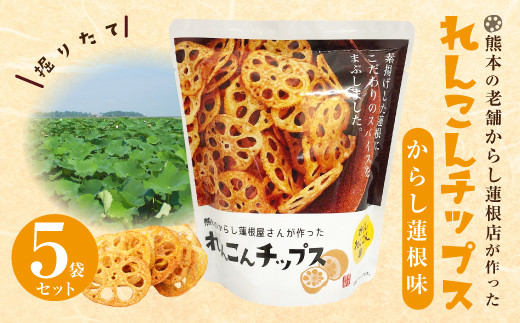 蓮根チップス からし蓮根味 g 5袋 れんこんチップ 野菜チップス 熊本県八代市 ふるさと納税 ふるさとチョイス