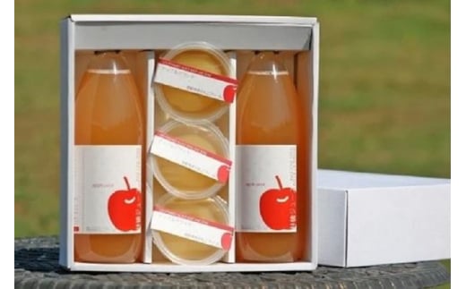 りんごジュース2本とりんご丸ごとゼリー3個詰め合わせセット　 684369 - 青森県弘前市