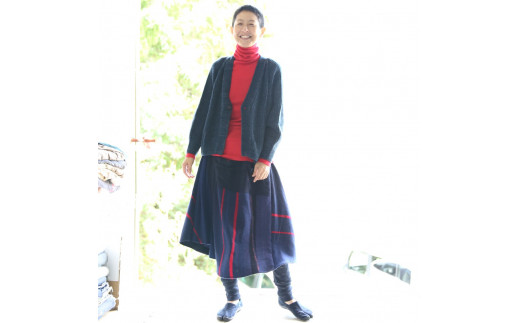 【tamaki niime・イッテンモノ】wool chotan skirt (99-4) - 兵庫県