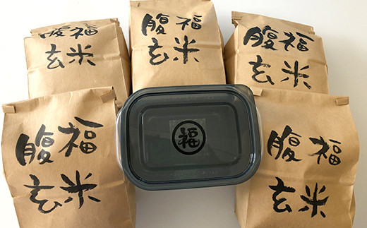 発芽玄米用 玄米 腹福米手作りセット 5kg タッパー ヒノヒカリ