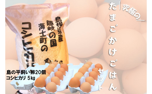 平飼い卵の卵かけご飯セット(平飼い卵20個・コシヒカリ5kg)