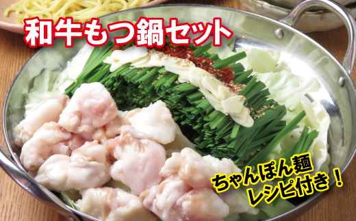 [九州醤油スープ]和牛もつ鍋セット(ちゃんぽん麺付き)