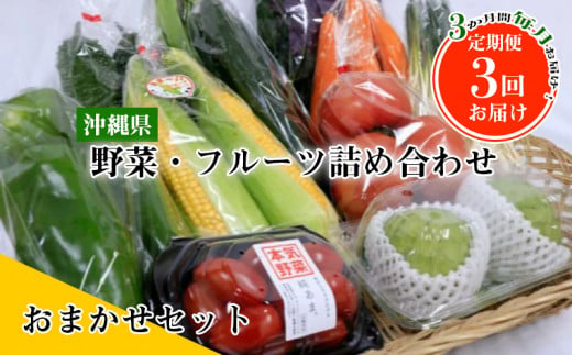 定期便 3か月間毎月お届け 沖縄産の野菜 フルーツ詰め合わせ おまかせセット 沖縄県糸満市 ふるさと納税 ふるさとチョイス