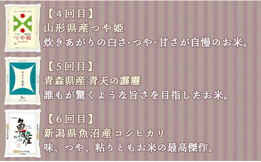全国のお米食べ比べ 2kg 6回定期便 安心安全なヤマトライス H074 229 愛知県碧南市 ふるさと納税 ふるさとチョイス