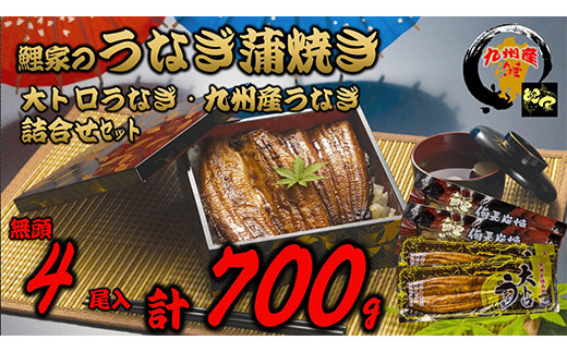 13 ブランドうなぎ食べ比べセット ４尾700g 九州産 九州地焼 大トロうなぎ 江戸前蒸 職人完全手焼 一貫した備長炭焼 鹿児島県鹿屋市 ふるさと納税 ふるさとチョイス