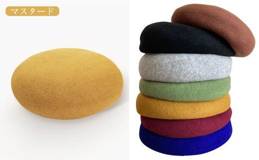 熊本県産 ウール ベレー帽 全7色 フリーサイズ（直径26cm）帽子