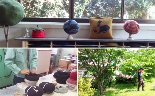 熊本県産 ウール ベレー帽 全7色 フリーサイズ（直径26cm）帽子
