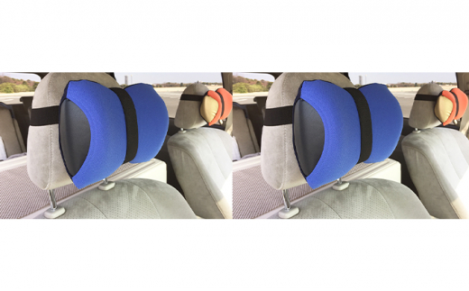 車・旅行用負担軽減枕 首をやさしく包み込む 浜松産ネックピロー「ネックラック」2個セット（ブルー×ネイビー）×2個[№5786-8474]3553