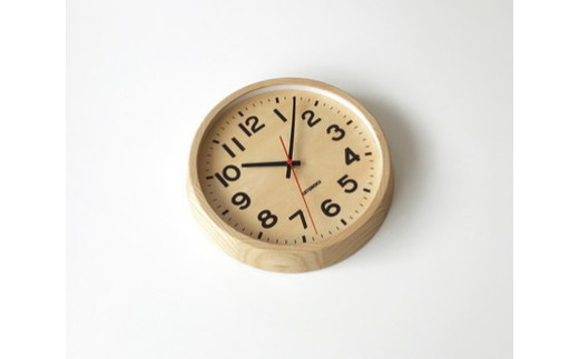 【B-41】KATOMOKU　ホワイトアッシュの木枠&シナ文字盤電波時計(ナチュラル) 401527 - 岐阜県郡上市