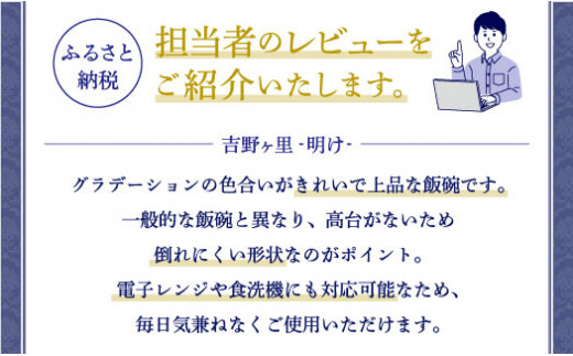 限定100セット】香蘭社×吉野ヶ里町限定コラボ商品「明け／飯碗」有田焼